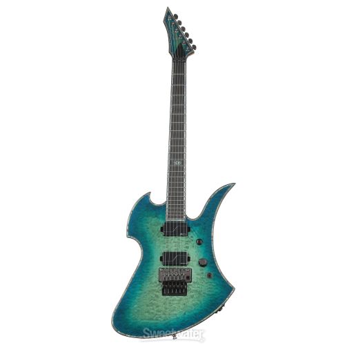  B.C. Rich Mockingbird Extreme Exotic with Floyd Rose Electric Guitar - Cyan Blue