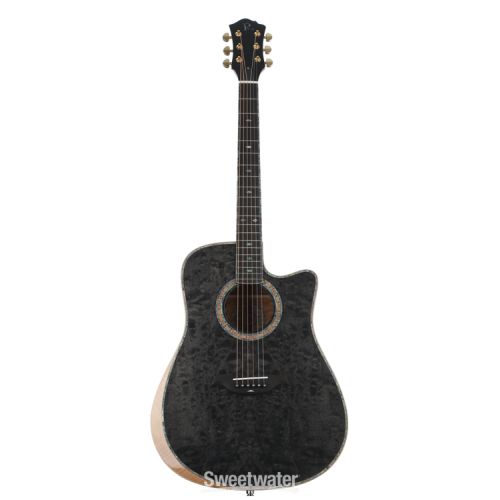  B.C. Rich Prophecy Series Acoustic Cutaway Acoustic-electric Guitar - Smoke Black Quilt