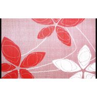B.b.begonia Outdoor Rug Patio Mat - (4ft x 6ft) - Alaska, Reversible Design in Red and White as Outdoor Area Rug- by b.b.begonia