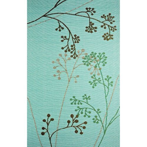  B.b.begonia b.b.begonia Fernando Floral Contemporary Reversible Design 4 x 6 Blue and Olive Green Rectangle Outdoor Rug Mat Polypropylene for Camping, Patio, Deck, Pool Area, Yard, Picnic