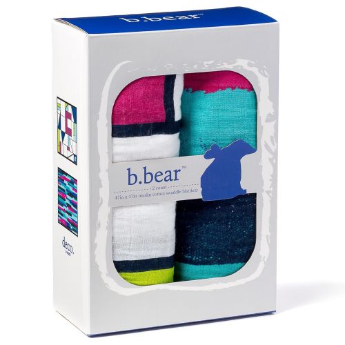  B.bear b.bear Swaddle Blankets, Deco (Colorful + Modern)