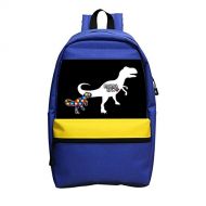 B1TS Fashion Autism Awareness Dinosaur Kids School Bag Cool Child Backpack For Girls & Boys & Student Blue