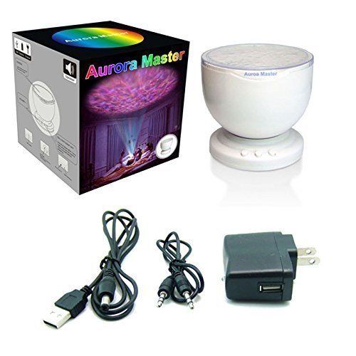  BA1 Sensory bA1 Sensory - [Newest Design] - Calming Autism Ocean-Wave Aurora Multicolor OR Blue Projector LED Night Light - Built in Speaker - 8 Color Options - Daren Waves Portable Aurora Lig