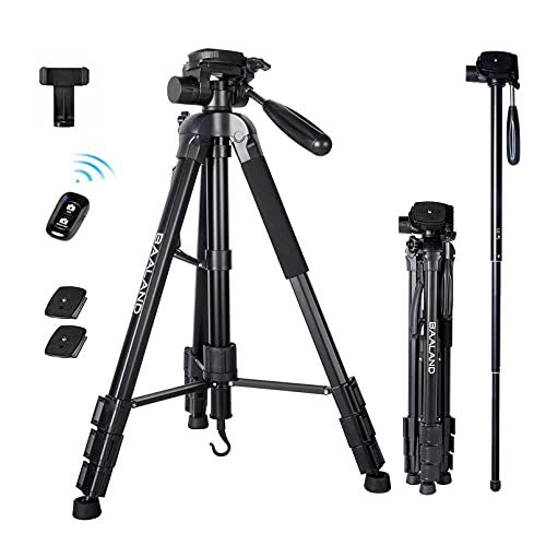  Universal Complete Tripod Units with Remote Shutter, BAALAND 70 Lightweight Camera Phone Tripode for Canon Rebel T7 DSLR Sony