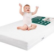 BABELIO Premium Memory Foam Crib Mattresses, 2-Stage, Cool Gel, with Waterproof Lining & Removable Mattress Cover, for Standard Crib & Toddler Bed