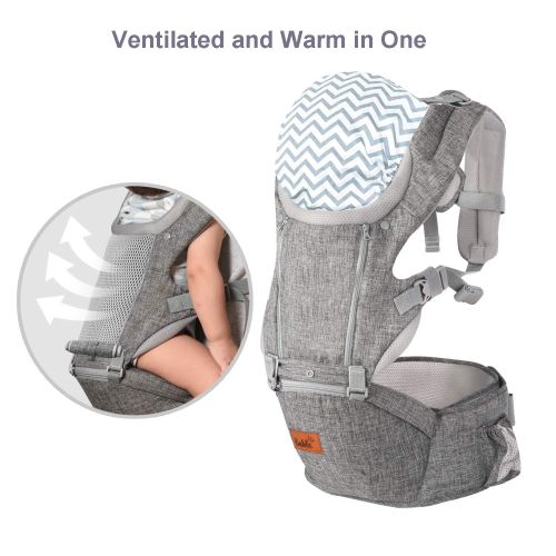  BABLE Bable Baby Carrier Hip Seat, 360 Ergonomic Baby Carrier with Breastfeeding Nursing Cover, 6-in-1...