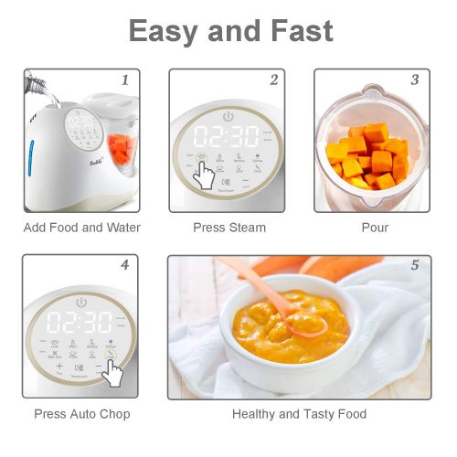  [아마존 핫딜]  [아마존핫딜]BABLE Baby Food Maker for Infants and Toddlers, Bable All-in-1 Food Processor Mills Machine with Steam, Blend, Chop, Sterilize, Warm Milk, Defrost, Grinder to Make Puree and Juice, Touch