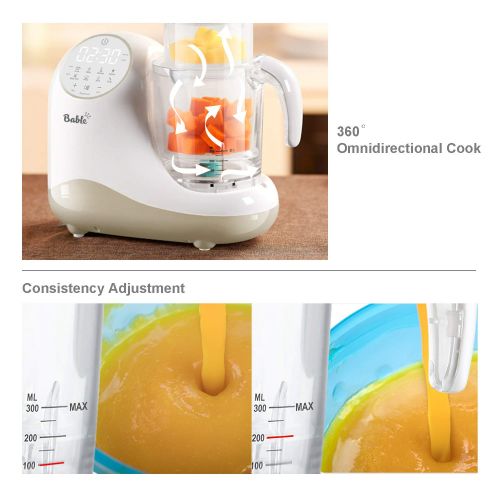  [아마존 핫딜]  [아마존핫딜]BABLE Baby Food Maker for Infants and Toddlers, Bable All-in-1 Food Processor Mills Machine with Steam, Blend, Chop, Sterilize, Warm Milk, Defrost, Grinder to Make Puree and Juice, Touch