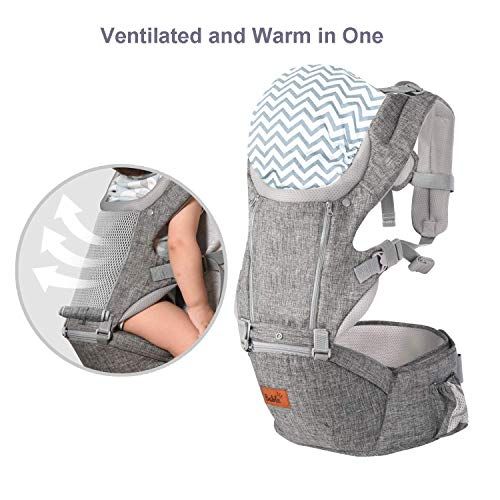  [아마존베스트]BABLE Bable Baby Carrier Hip Seat, 360 Ergonomic Baby Carrier with Breastfeeding Nursing Cover, 6-in-1 Convertible Carrier for All Seasons, Toddler Tush Stool, Baby Wrap Carrier Front an