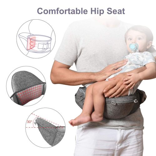  [아마존베스트]BABLE Bable Baby Carrier Hip Seat, 360 Ergonomic Baby Carrier with Breastfeeding Nursing Cover, 6-in-1 Convertible Carrier for All Seasons, Toddler Tush Stool, Baby Wrap Carrier Front an