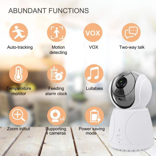  BABLE Bable Baby Monitor with Camera G1, 5 Inch Video Baby Monitor with 4G Optical Glass Remote Camera, Up to 1000 Feet, Automatic Tracking, Motion Detecting, VOX, Intercom