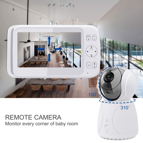  BABLE Bable Baby Monitor with Camera G1, 5 Inch Video Baby Monitor with 4G Optical Glass Remote Camera, Up to 1000 Feet, Automatic Tracking, Motion Detecting, VOX, Intercom