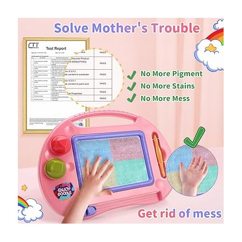  Toddler Toys,Toys for 1-2 Year Old Girls,Magnetic Drawing Doodle Board for Kids Toys,Educational Learning Baby Toys for 18 Months 1 2 3 Year Old Girl Boy Birthday Easter Gifts,Arts and Crafts Toys
