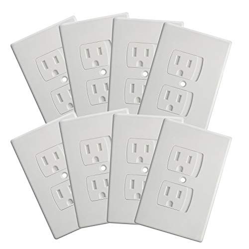  [아마존베스트]Baby Droem Self Closing Electrical Outlet Covers, Child Proof Safety Universal Wall Socket Plugs, Automatic Sliding Cap Cover Standard Wall Outlet Plate (8 Pack)