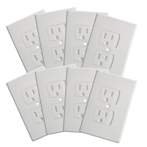  [아마존베스트]Baby Droem Self Closing Electrical Outlet Covers, Child Proof Safety Universal Wall Socket Plugs, Automatic Sliding Cap Cover Standard Wall Outlet Plate (8 Pack)