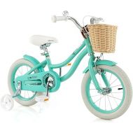 BABY JOY Kids Bike, 14 16 18 Inch Kids Bicycles for 3-8 Years Old Children with Training Wheels, Adjustable Height, Handbrake & Coaster Brake, Boys Girls Bike (Pink, Green, Blue)