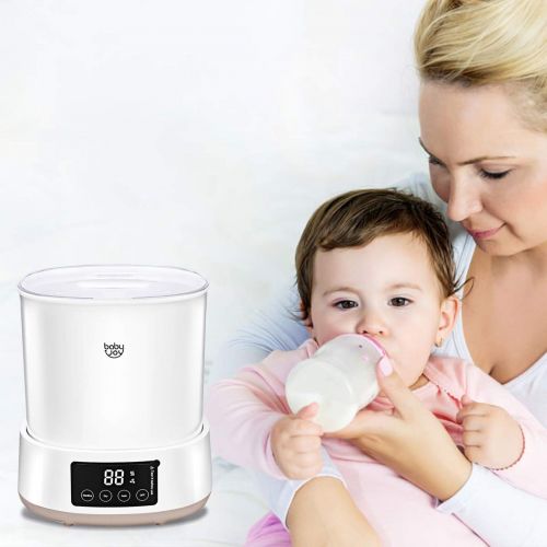  BABY JOY Bottle Sterilizer and Dryer, 3-in-1 Adjustable Bottles Dryer, LCD Display, Electric Steam...