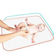 [아마존베스트]BABY LOOVI Portable Changing Pad Liners Large Size 25.5”x31.5” Pack of 2 - Baby Changing Mats for Girls & Boys with Reinforced Seams and Free Storage Bag - Waterproof Reusable Changing Mat- E