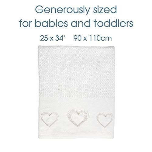  BABY SENSE Baby Sense Cellular 100% Premium Cotton Blanket (Love/White)