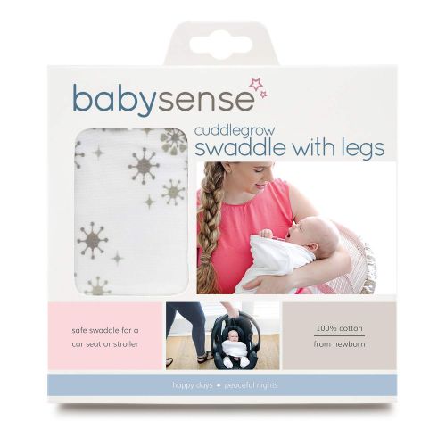  BABY SENSE Baby Sense Cuddlegrow Swaddle Blanket Baby Wrap with Legs (Stone)