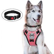 [아마존 핫딜]  [아마존핫딜]Babyltrl Large Dog Harness No Pull Anti-Tear Adjustable Pet Reflective Oxford Soft Vest for Large Dogs Easy Control Harness (Dog Collar Included)