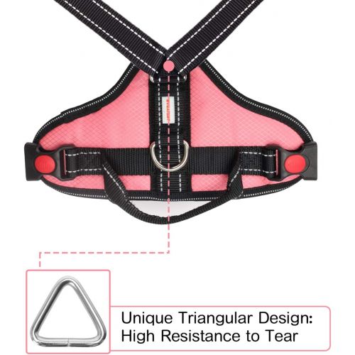  [아마존 핫딜]  [아마존핫딜]Babyltrl Large Dog Harness No Pull Anti-Tear Adjustable Pet Reflective Oxford Soft Vest for Large Dogs Easy Control Harness (Dog Collar Included)