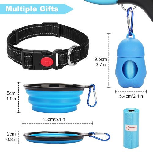  [아마존 핫딜]  [아마존핫딜]Babyltrl Upgraded Retractable Dog Leash, 360° Tangle-Free Dog Walking Leash for Heavy Duty up to 110lbs, 16ft Strong Reflective Nylon Tape with Anti-Slip Handle, One-Handed Brake,