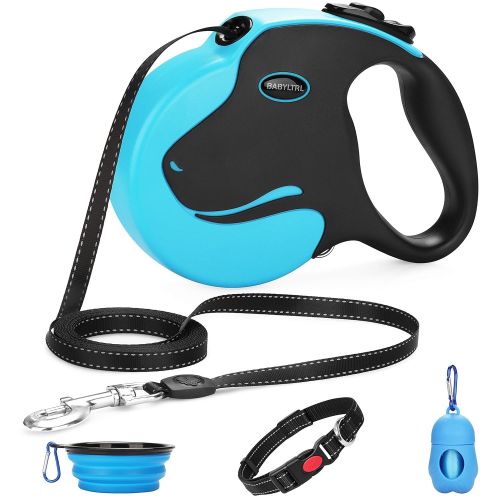  [아마존 핫딜]  [아마존핫딜]Babyltrl Upgraded Retractable Dog Leash, 360° Tangle-Free Dog Walking Leash for Heavy Duty up to 110lbs, 16ft Strong Reflective Nylon Tape with Anti-Slip Handle, One-Handed Brake,