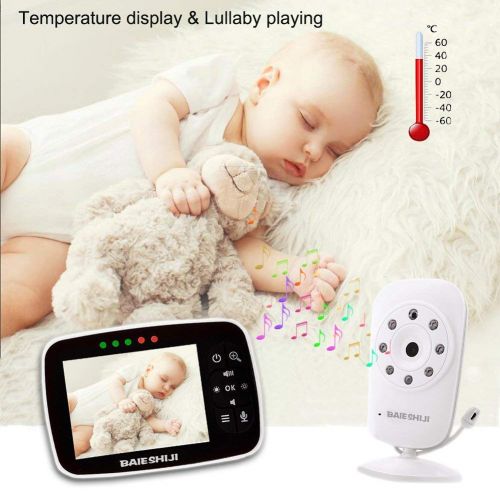  BABYPAT Video Baby Monitor, Baby Monitor Digital Camera with 3.5 inch Large Screen, Infrared Night Vision,...