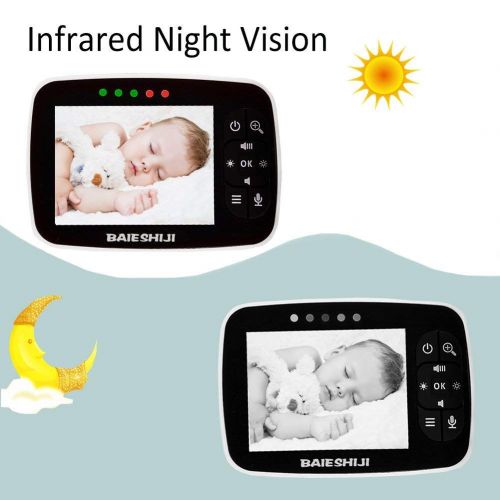  BABYPAT Video Baby Monitor, Baby Monitor Digital Camera with 3.5 inch Large Screen, Infrared Night Vision,...