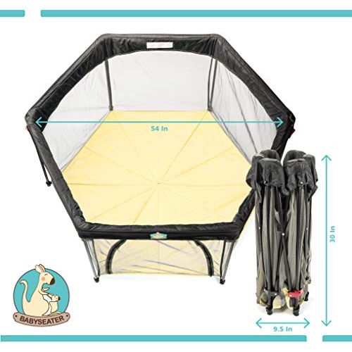  [아마존베스트]BABYSEATER Portable Playard Play Pen for Infants and Babies - Lightweight Mesh Baby Playpen with...