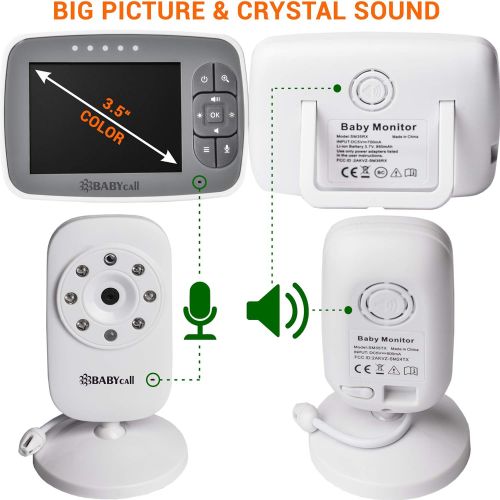  BABYcall Video Baby Monitor with Camera - Baby Camera Wireless Baby Monitor with Night Vision, Two Way...