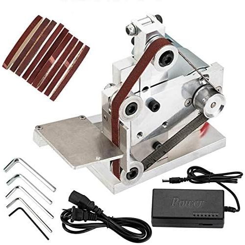  [아마존베스트]Bachin Diy Mini Belt Sander Electric Knife Apex Edge Sharpener Sanding Machine Belts Adapter Polisher Kits 7 Speed Diy Polishing Grinding Machine Power Tools Sander