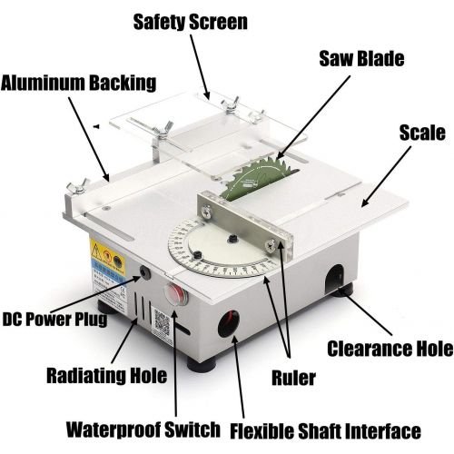  [아마존베스트]Bachin Upgrade Version Table Saw Mini Precision Table Saws DIY Wood Working Lathe Polisher Drilling Machine for DIY Handmade Wooden Model Crafts, Printed Circuit Board Cutting