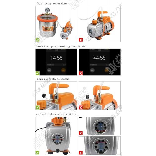  BACOENG 12L Vakuumkammer mit 85L/Min Einstufige Vakuumpumpe Unterdruckpumpe mit Manometer HVAC