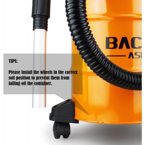  [아마존베스트]BACOENG 5.3-Gallon Ash Vacuum Cleaner with Double Stage Filtration System, Advanced Ash Vac