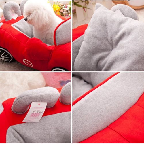  BADASS SHARKS Cool Sports Car Shaped Pet Dog Bed House Chihuahua Yorkshire Small Dog Cat House Waterproof Warm Soft Puppy Sofa Kennel Black/Yellow/Red (Red)