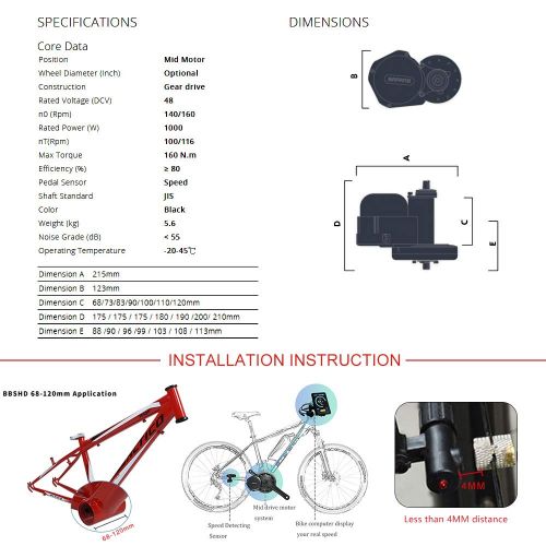  BAFANG BBSHD 1000W 48V Ebike Motor with LCD Display 8fun Mid Drive Electric Bike Conversion Kits with Battery and Charger