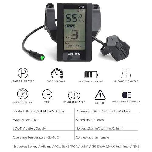  BAFANG 8fun LCD 750C 850C 860C C18 C965 C961 500C SW102 Display Meter Control Panel for Electric Bicycle BBS02 and BBSHD Mid Drive Motor