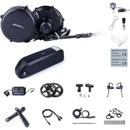  Bafang BBS02B 48V 750W Mid Drive Electric Bike Motor Ebike Conversion Kit Mid-Mounted Engine for Mountain Bike Road Bicycle with Optional 48V 17.5Ah 18Ah and 48V 20Ah Battery