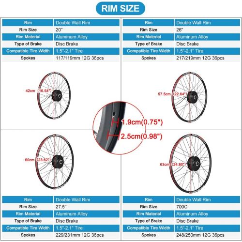  BAFANG 8fun 48V 500W Front Wheel Hub Assembly Motor Kit with Battery Electric Bike Conversion Kit for 20 26 27.5 700C Inch Front Wheel Electric Bike Kit with LCD Display