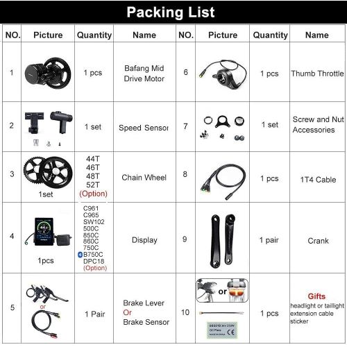  BAFANG BBSHD BBS02B 1000W 750W 500W Ebike Motor LCD Speedmeter Electric Bike Conversion Kit with Display