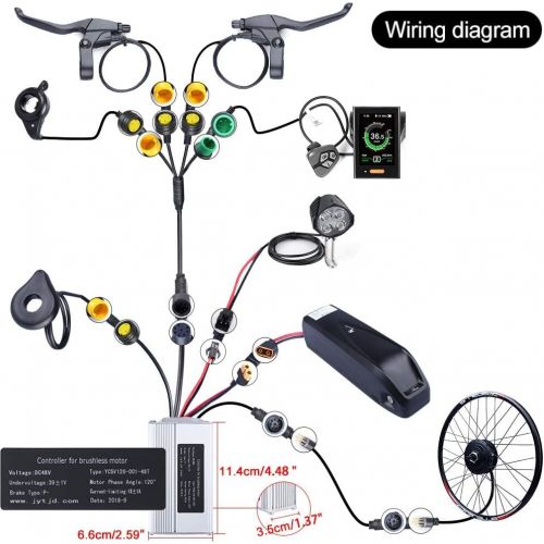  BAFANG 48V 500W Front Hub Motor Electric Bike Conversion Kit for 20 26 27.5 700c inch Wheel Drive Engine with LCD Display with Battery and Charger