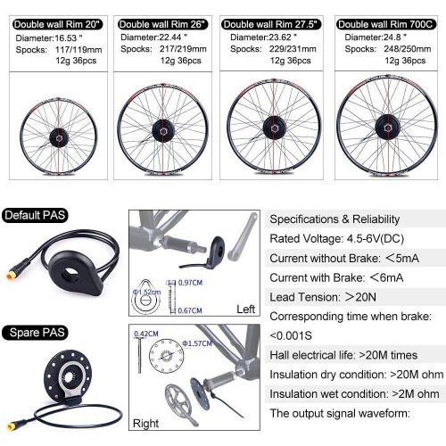  BAFANG 48V 500W Front Hub Motor Electric Bike Conversion Kit for 20 26 27.5 700c inch Wheel Drive Engine with LCD Display with Battery and Charger