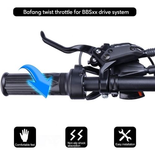  BAFANG Twist Throttle for eBike Motor :Compatible with 8fun Mid Drive Electric Bike Conversion Kit BBS01 BBS02 BBSHD & Hub Motor, Waterproof Speed Conrol Full/Half Throttle Grip fo