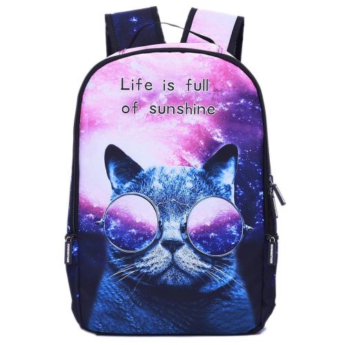  BAGHOME Galaxy Cat Backpack Lightweight School Backpack Laptop Bag for Students