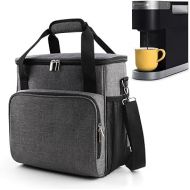 BAGLHER Coffee Maker Storage Bag, Waterproof Travel Carrying Organizer Case, Suitable for Kering Coffee Machines and Other Accessories, Dustproof Tote Bag with Shoulder Strap Grey