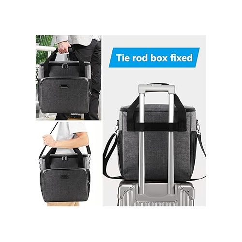  BAGLHER Coffee Maker Storage Bag, Waterproof Travel Carrying Organizer Case, Suitable for Kering Coffee Machines and Other Accessories, Dustproof Tote Bag with Shoulder Strap Grey