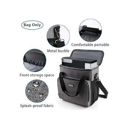  BAGLHER Coffee Maker Storage Bag, Waterproof Travel Carrying Organizer Case, Suitable for Kering Coffee Machines and Other Accessories, Dustproof Tote Bag with Shoulder Strap Grey
