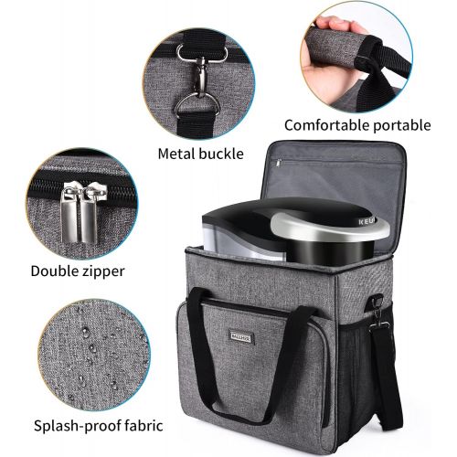  BAGLHER ?Portable Storage Bag, Suitable for Keurig K-Classic Coffee Machines and Other Accessories, Waterproof Travel Carrying Case, Dustproof Tote Bag with Shoulder Strap.Grey